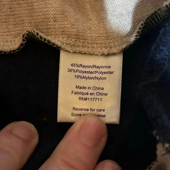 Paisley & Gray beige and navy weekender sweater slim fit XL - Picture 9 of 11